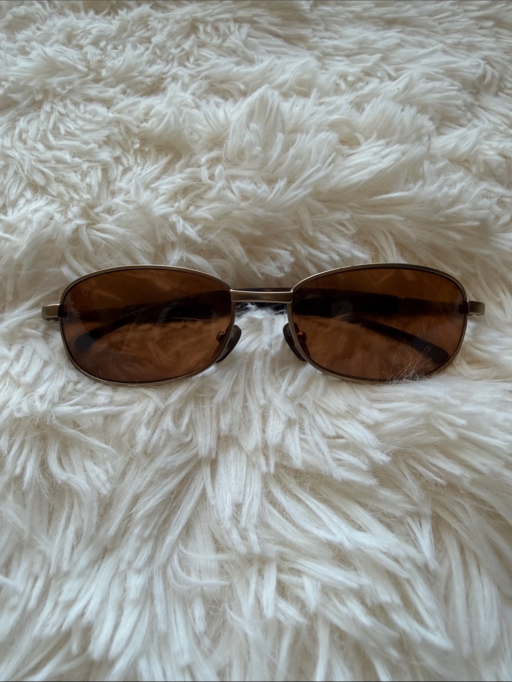 Panama Jack Brown Lens Vintage Oval Sunglasses with Metal Frame